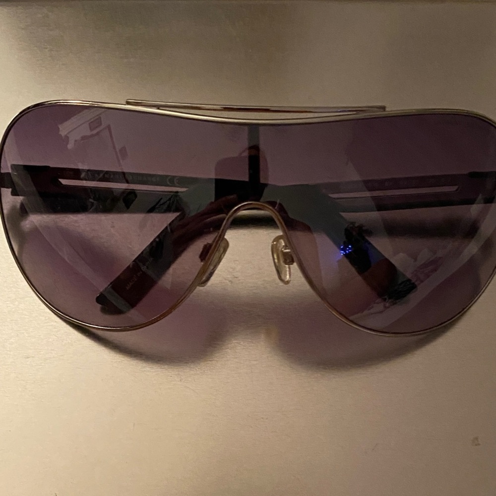 Armani Exchange Black and Purple Aviator Sunglasses